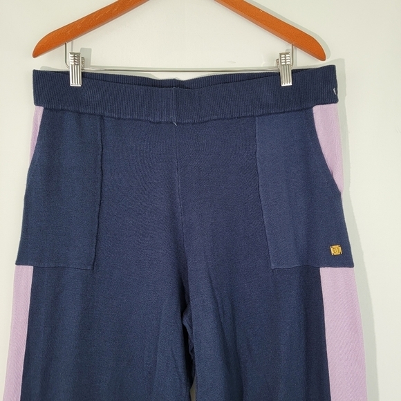 NWT Calvin Klein AUSTYN Navy/Purple Striped Pull-On Sweatpants Size L Pockets - Picture 3 of 12